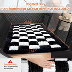 Backseat Pet Bed Mat,Dog Seat Covers,Truck Plaid Dog Bed for Car Back Seat | Non-Slip Travel Pet Mat, Back seat Extenders for Car/SUV (For L-Black/White)