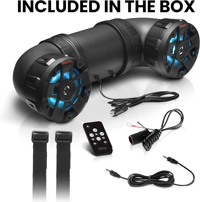 ATV65BRGB ATV Sound System - 6.5 Inch Speakers, Tweeters, IPX5 Weatherproof, Bluetooth, Built-in Amp, Multi-Color Illumination