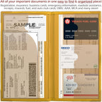 Registration and Insurance Card Holder - Car Organizer - Yellow | Vehicle Glove Box Document Organizer, Auto Essential Paperwork Holder for Contact Information Cards, Interior Car Accessories