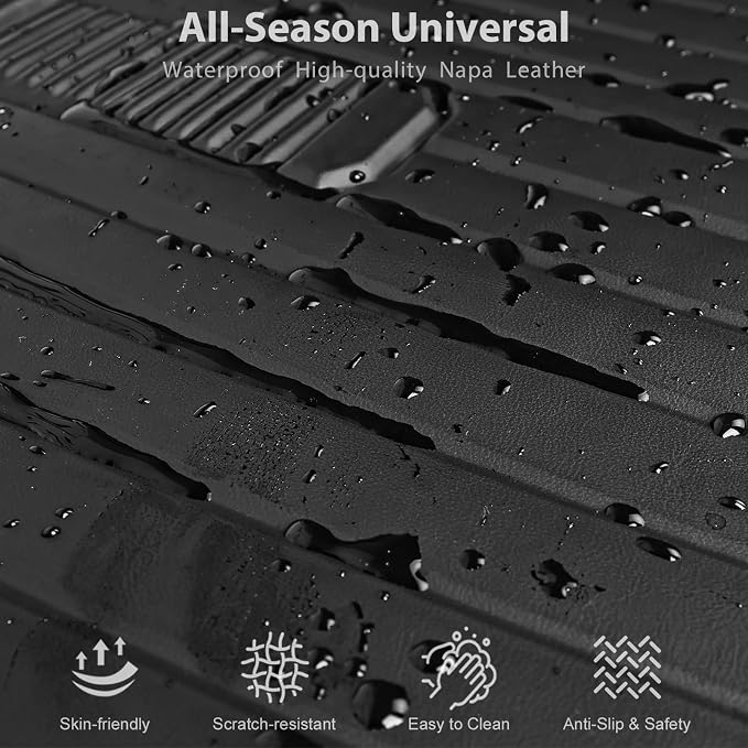 Leather Car Seat Cushion, Comfortable Memory Foam Seat Cushions for Driving Waterproof Adult Booster Seat Cushion for Cars, Truck Driver Automotive SUV Office Chair, Hand-held, 3 Inches Black