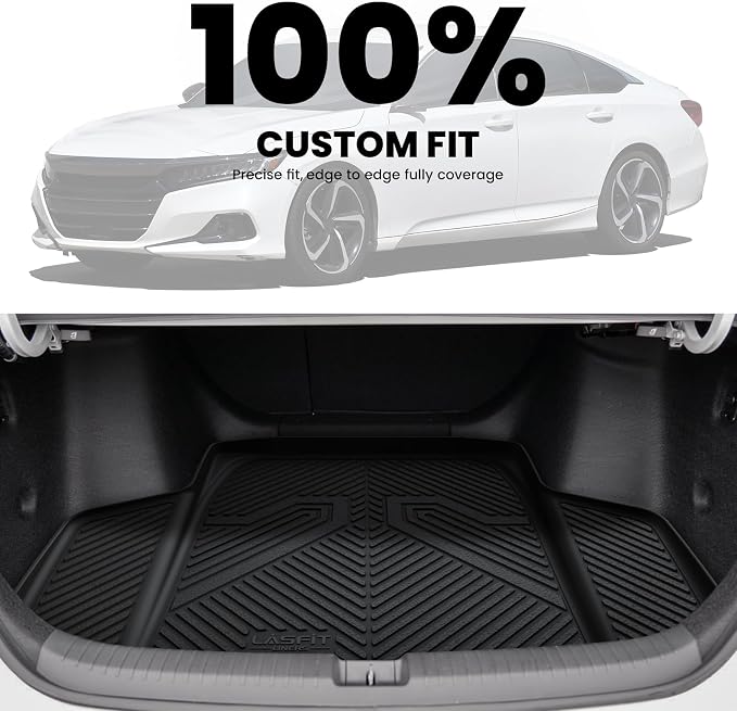 Trunk Mat for Honda Accord Seden 2026 2025 2024 2023 2022 2021 2020 2019 2018 (Gasoline & Hybrid), All Weather TPE Custom Fit Accord Trunk Liner Trunk Tray Cargo Liner Accessories, Black