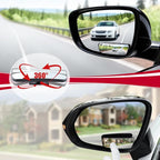 Framed Rectangular Blind Spot Mirror, HD Glass and ABS Housing Convex Wide Angle Rearview Mirror with Adjustable Stick for Universal Car (2 pcs)