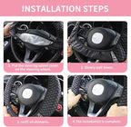 Bling Car Steering Wheel Cover, 15 Inch Rhinestones Soft Leather Elastic Steering Wheel Protector, Sparkly Crystal Diamond for Women, Car Interior Accessories for Most Cars (Pink)
