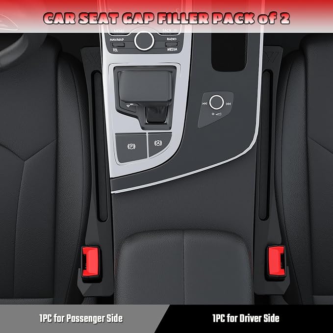 Honda CRV CR-V Seat Gap Filler, Car Seat Gap Filler Organizer Stop Things from Dropping Customized Interior Accessories for Honda, Black Pack of 2