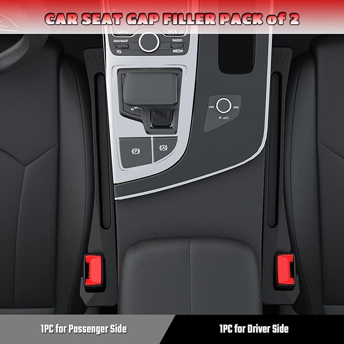 Toyota Tacoma Seat Gap Filler, Car Seat Gap Filler Organizer For Tacoma 1995-2026 Stop Things from Dropping Customized Interior Accessories for Toyota Black, 2 Pack