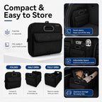 PAT SAM'S Trunk Organizer for SUV, Collapsible Car Trunk Organizer with Dividers, Waterproof 600D Oxford, Non-Slip Storage Organizer for Groceries, Tools, Travel, Truck & Car (Black)