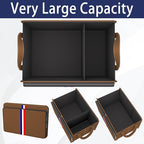 Trunk Organizer for Car, Waterproof Collapsible 3 Compartments Car Organizer, Foldable Storage for Car Accessories, Tools, Sundries for Women Men, Tote Bag (Brown, Standard)