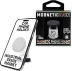 MobNetic Icon Car Phone Mount, Magnetic Phone Holder for Car w/ 90lb Pull Force, 90º Tilt & 360º Rotation, Aluminum Build, Compatibility for iPhone & Android (Alpine White)