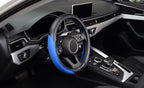 Microfiber Leather Auto Car Steering Wheel Cover, Universal Fit 15 Inch Anti-Slip Wheel Protector, Blue
