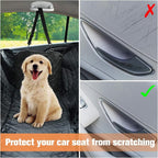 Dog Car Seat Cover with Mesh Window, 100% Waterproof Pet Seat Cover for Back Seat, Scratchproof Dog Hammock for Cars, Trucks, SUVs, Jeeps, Black