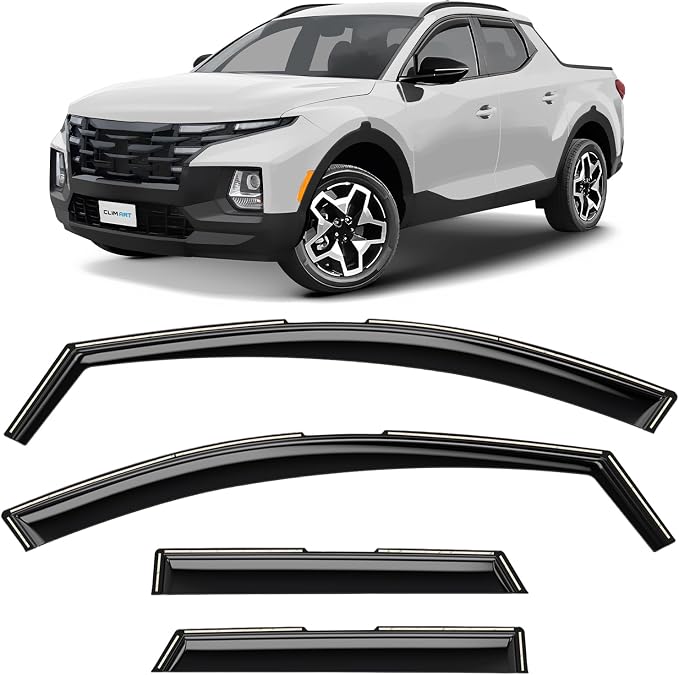 in-Channel Incredibly Durable Rain Guards for Hyundai Santa Cruz 2022-2026, Original Window Deflectors, Vent Window Visors, Vent Deflector, 4 pcs. - 622287