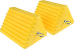 51169 Polyfoam Wheel Chocks with Steel Eyebolt – 2-Pack – 10″ × 8″ × 6″ Heavy-Duty Structural Foam – Bright Yellow – Vehicle & Trailer Safety for Cars, Trucks, RVs, Boats, ATVs