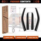 Rain Guards Fit for Dodge Ram 1500 Crew Cab 2009 2010 2011 2012 2013 2014 2015 2016 2017 2018, Tape-On Side Window Deflector Durable 2009-2018 Ram 1500 Crew Cab Rain Guard Black 4 PCS