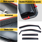 Visor Rain Guards Compatible with 2024 2025 2026 Ford Ranger Front and Rear in-Channel Window Visors Wind Deflectors Weather Shield for 2026 Ranger 4PCS Accessories