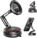 for MagSafe Car Mount [3-Axis] Nano Adhesive Gel + Strong Suction Cup Magnetic Phone Holder for Dashboard & Windshield, 360° Adjustable for iPhone 17 16 15 14 13 12, Samsung, Carbon Fiber