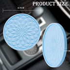 2 Pack Silicone Car Cup Holder Coaster – 2.75 Inch Non-Slip Drink Mat, Universal Fit for Most Vehicles – Cute & Functional Auto Accessories (Light Blue)