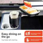 Car Large Cup Holder Expander, 2-in-1 Cupholder Extender with Swivel and Detachable Snack Food Tray Table for Eating, Travel Essentials for Road Trips for Driver. Model B