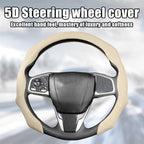 Mandark Car Steering Wheel Cover, Suede Sport Vehicle Steer Wheel Protector Fitting 15 Inch, Non-Slip Comfortable Automotive Interior Decoration Accessories, Universal for Most Cars (Light Yellow)