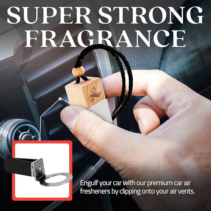 Afgan Oud Car Air Freshener for Men with Vent Clip | Car Scents Air Freshener with Sauvage Fragrance | Strong Car Perfume Air Freshener | Odor Eliminating Car Air Fresheners by, 8ml, Brown