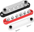 Marine Bus Bar 12V 6 x 1/4" (M6) Terminal Studs 12 Volt Bus Bar Power Distribution Block with Cover Max 300V AC 48V DC Positive & Negative Battery Terminal Block for Automotive Car Boat