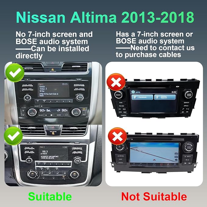 Upgraded 4+64G Car Radio Stereo for Nissan Altima 2013-2018 8 Core with Wireless CarPlay/Android Auto, 9 Inch HD Touchscreen Android 14 Car Stereo with AM/FM/RDS Backup Camera Bluetooth WiFi GPS SWC