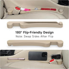 Car Seat Gap Filler Set of 2, Soft Foam Multifunctional Seat Side Gap Filler with Organizer & Hook Function, 3in1 Gap Stopper Universal Fit Car SUV Truck Fill The Gap Between Seat & Console