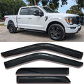 Window Visors Rain Guards Side Wind Deflectors for 2015-2025 F-150 Crew Cab, 2017-2025 F-250 F-350 F-450 Super Duty (SuperCrew/Crew) Cab, Vent Guard Shade Sun 94975 4-Pieces Set