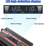 1500 Watt Power Inverter with LED Display,Dual AC Outlets,USB Port, 12V DC to 110V AC Converter Car Power Inverter for Vehicles, Car, RV, Truck, Off Grid Solar System, Outdoor Camping