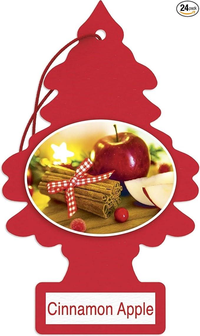 Car Freshner U1P10338 Cinnamon Apple Air freshener, 24 Pack