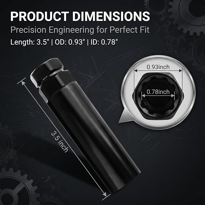Large 6 Spline Lug Nut Socket, Car Wheel Lock Removal Tool, Replacement Lock Key for Aftermarket 6-Spline Wheel Nuts, for 21 mm (13/16 Inch) & 22 mm (7/8 Inch) Hex Socket Wrench