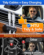 HTU [2026 Latest Upgrade Military-Grade Anti-Shake Car Phone Holder, 90+LBS Strong Suction Car Phone Mount, 360° Rotatable Mount for Dashboard Windshield Vent, for iPhone 17/16 Pro Max, Deep Black