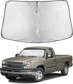 Windshield Sunshade Compatible for Chevrolet Silverado/GMC Sierra 1500 2500 3500 2500HD 1999-2004 2005 2006, Sun Visor for Front Window Sun Shade Cover, UV Heat Protector, Car Accessories