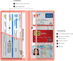 Car Registration and Insurance Card Holder, Vehicle License Document Glove Box Compartment Organizer, Interior Car Accessories for Women Men (Pink)