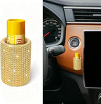 Upright Car Chapstick Holder, Bling Insulating Lip Balm Holder,Rhinestone Car Accessories for Women Interior,Suitable for Most Vehicles. (Yellow)