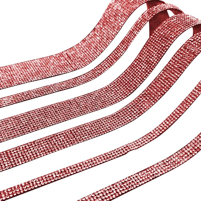 4PCS Bling Car Door Edge Guards Protector, Diamond Auto Side Door Anti-Collision Crash Strip Sticker, Crystals Vehicle Anti-Scratch Bumper Tape, Universal for SUV Truck Pickup (Red)