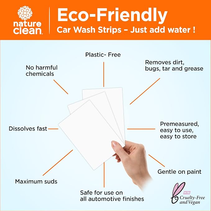 Eco-Friendly Foaming Car Wash Soap Strips 36 count- Your Non-Toxic Car Detergent Solution for a Gleaming Ride!