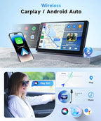 Android 15 4G+64G Radio for Toyota Sienna 2011-2014 Car Stereo with Wireless Carplay Android Auto,5Ghz WiFi,5.0 Bluetooth 32EQ,9inch IPS Touch Screen,FM/RDS GPS IP69K AHD Backup Camera