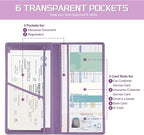 1Pack Car Registration and Insurance Holder,Car Document Holder for Cards License with Magnetic Shut,Vehicle Glove Box Car Organizer for Documents, Cards, License(Purple)