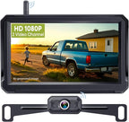 Wireless Backup Camera for Trucks: 5 Inch 1080P HD Display, Backup Camera for Car,Truck, IP69K Waterproof, Night Vision, Dual-Camera Support, DIY Installation, Customizable Parking Lines H21