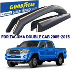 Goodyear Shatterproof in-Channel Window Deflectors for Toyota Tacoma 2005-2015 Double Cab, Rain Guards, Window Visors for Cars, Vent Deflector, Car Accessories, 4 pcs - GY008507