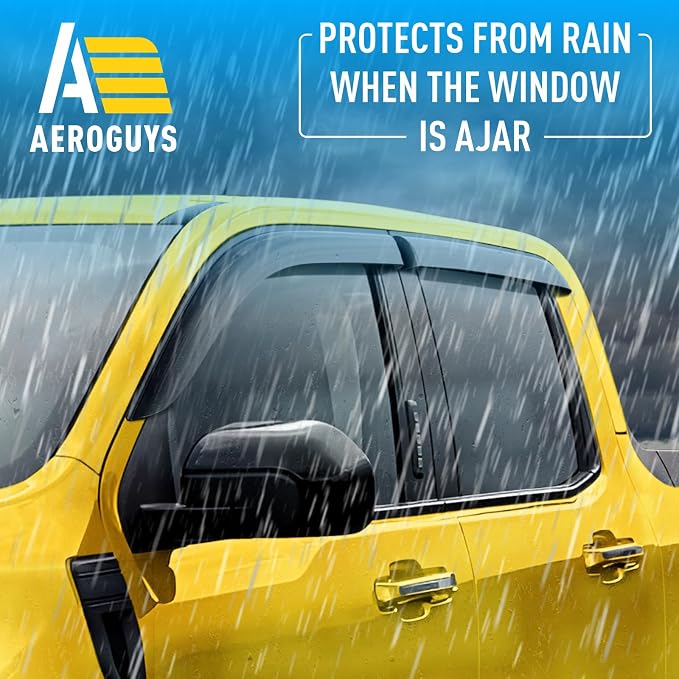 Extra Durable Window Deflectors Tape-On Window Visors Rain Guards Fit for Ford Maverick 2022-2026, Sun Visors, Wind Vent for Shades, Exterior Car Accessories - 4pcs. AG0511