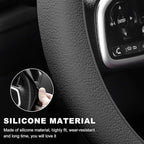 Car Steering Wheel Cover, 13 to 14.17 inches Anti-Slip Silicone Steering Wheel Protector, Soft Flexible Shock-Absorbent Steering Wheel Protective Cover for Most Car Models (Black)