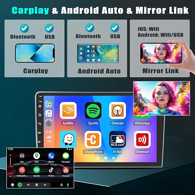 [2G+64G] Android 15 Car Stereo for Hyundai Verna Accent Solaris 2010-2016 Wireless Apple Carplay Android Auto, 9 inch Touch Screen Radio DSP 5G WiFi Bluetooth GPS FM RDS +Free AHD Backup Cam