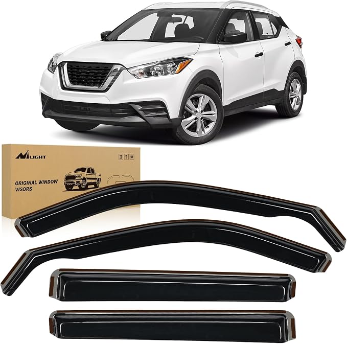 in-Channel Rain Guards for Kicks 2018 2019 2020 2021 2022 2023 2024, Vent Window Visors, Original Window Deflectors-4PCS