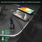 6 Pack USB C Car Charger, 38W Dual 12V USB-C & USB-A Car Charger Multi Port QC+PD 3.0 Fast Charging Cigarette Lighter Adapter Phone Plug for iPhone 17 16 15 14 13 12 Pro Galaxy Pixel Android