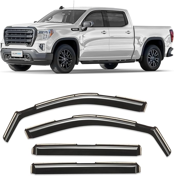 in-Channel Incredibly Durable Rain Guards for GMC Sierra 1500 2019-2026 Crew Cab,Original Window Deflectors,Vent Deflector,Vent Window Visors,Truck Accessories,4pcs-619003LPv