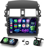 [4+64G] Android Radio for Toyota Corolla 2009-2013 - 9 inch IPS 1280 * 720P Touchscreen Corolla Stereo - Wireless Carplay and Android Auto, WiFi, GPS, Custom Homepage, Mirror Link + AHD Backup Camera