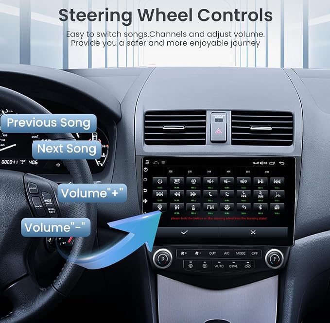 8 Core 4+32G Car Radio Stereo for Honda Accord 7th 2003 2004 2005 2006 2007: 10 inch with CarPlay Android Auto 5G WiFi Bluetooth GPS SWC Mirror Link Split-Screen DSP FM/RDS