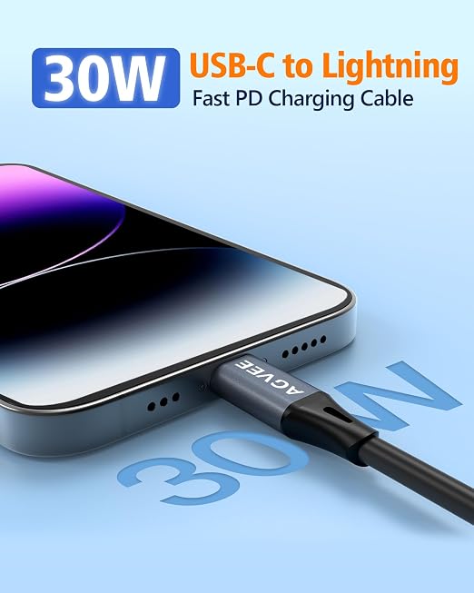 2 Pack 3ft Coiled USB-C to Lightning Cable [MFI Certified] Carplay | 30W PD Fast Charger Data Transfer Cord in Car for iPhone 14/13/12/11/XS/8/7/6/5, iPad, iPod