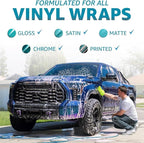Rev Auto Vinyl Wrap Car Wash Soap Kit - Includes 64oz Car Wash Soap For Vinyl Wrap & Microfiber Wash Mitt | Works in Foam Cannon & Bucket Washes | pH-Balanced, Safe For All Finishes